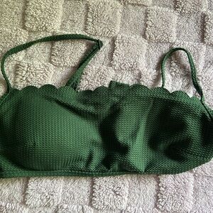 Green Scalloped Bikini Top